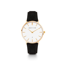 Load image into Gallery viewer, Black Suede Kensington 34 (White/Gold)