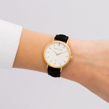 Load image into Gallery viewer, Black Suede Kensington 34 (White/Gold)