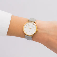 Load image into Gallery viewer, Mist Grey Suede Kensington 34 (Gold/White)