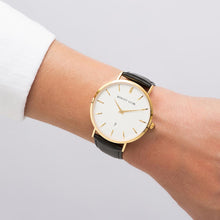 Load image into Gallery viewer, Black Leather Kensington 40 (Gold/White)