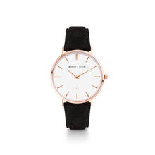 Load image into Gallery viewer, Black Suede Kensington 34 (Rose Gold)